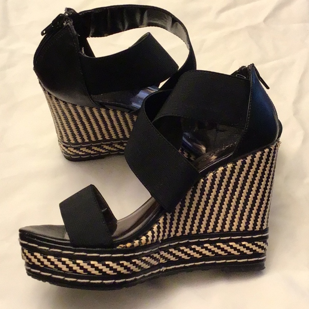 Black wedge sandal
